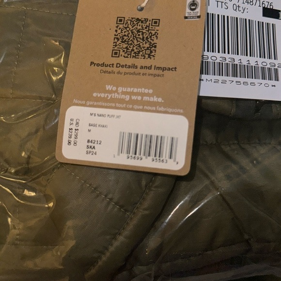 New Patagonia men's Nano Puff Jacket large sage khaki - Picture 3 of 5